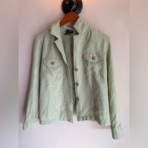 Soho Light Green Button-Front Jacket